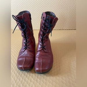 Deep Red Wolky Laced Boot. Excellent condition. EU Size 37 US 6.